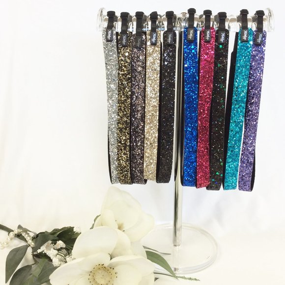 Hipsy 10-pack Bling Glitter Adjustable No Slip Skinny Neutral & Bold Headbands main image 8